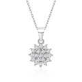 Elegante colgante de girasol en plata de ley S925 con brillantes circonitas cúbicas - Collar
