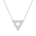 S925 sterling zilveren ketting met 10 ronde zirkonia steentjes in driehoeksvorm - 925 zilver / Zilver