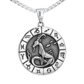 Collier vintage en acier inoxydable avec pendentif Capricorne sur chaîne vénitienne - Pendentif Capricorne Seul (Sans Chaîne)