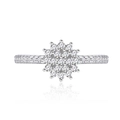 Anillo de girasol de plata S925 con detalles de circonitas en micro pavé - Talla 6 / Anillo