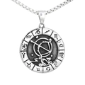 Détail macro du pendentif Sagittaire en argent vintage avec symboles du zodiaque - Pendentif Sagittaire Seul (Sans Chaîne)