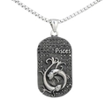 Détail du pendentif Poissons avec poissons en relief et incrustation de pierres noires - Pendentif Poissons
