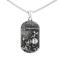 Collier pendentif zodiaque Verseau vintage en acier inoxydable avec micro-incrustations noires - Pendentif Verseau