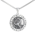 Vintage stainless steel Taurus zodiac pendant necklace with engraved astrological symbols - Taurus Pendant Only (Without Chain)
