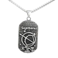 Collier rétro en acier inoxydable avec pendentif Sagittaire et chaîne à mailles carrées - Pendentif Sagittaire