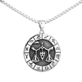 Collier avec pendentif signe astrologique Balance en acier inoxydable rétro argenté - Pendentif Balance Seul (Sans Chaîne)