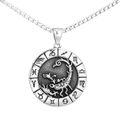 Retro silver Scorpio zodiac pendant necklace with a textured box chain and relief design - Scorpio Pendant Only (Without Chain)