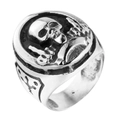 Anello teschio cowboy in acciaio inossidabile vintage con design scudo in stile punk - US 7 / Color Acciaio