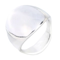 Anillo ancho minimalista de acero inoxidable pulido plateado con acabado de espejo - US 7 / Color Acero