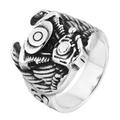 Anello gufo vintage in acciaio inossidabile argento con ali dettagliate e marchio S925 - US 7 / Color Acciaio