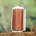 Minimalist silver hip hop necklace featuring a rectangular orange cat-eye stone pendant - Camel Pendant Only (Without Chain) (HFD9000)