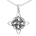 Vintage silver Celtic knot pendant for men made of durable stainless steel on a box chain - Steel Color Pendant Only (Without Chain)