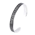 Bracciale vichingo Martello di Thor vintage con rune di Odino e nodi celtici incisi - Color Acciaio