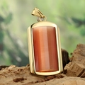 Hip hop style titanium steel tag pendant with orange cat's eye stone in gold finish - Gold Frame Camel Pendant Only (Without Chain) (HFD9000)