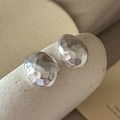 Minimalistische S925 Sterlingsilber Ohrstecker mit matter Hammerschlag-Textur - Gehämmertes Ovales Design (EHY148)