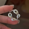 Minimalist S925 sterling silver open ring with vintage knot pig nose design for women - Adjustable Open / Pig Nose Twisted Style (JZG148)