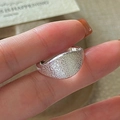 Vintage S925 sterling silver wide ring with hand-hammered texture and minimalist style - Adjustable Open / Textured Hammered Style (JZA154)