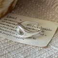 Minimalist S925 sterling silver open ring with irregular streamlined hollow design - Adjustable Open / Irregular Oval Hollow Frosted Style (JZA182)