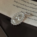 S925 sterling silver vintage portrait coin pendant with polished silver finish - Portrait Relief Style (DZ191) / 925 Silver