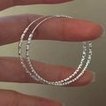 Orecchini a cerchio in argento sterling S925 con finitura testurizzata scintillante - Grande-EHR124 / Grande (Circa 40mm)