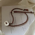 Bracciale a mela in argento S925 con cordino intrecciato a mano rosso e verde - Argento 925 / Stile Mela Intrecciata Rosso e Verde (6SL42)