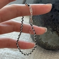 Bracciale intrecciato minimalista in argento S925 con corda nera e moschettone - Argento 925 / Nero (1SL68-SG)