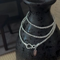 Collar minimalista de plata de ley S925 con cordón trenzado y cierre de gancho vintage - Estilo Tejido Retorcido (XLV173) / Plata 925