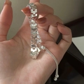 Pulsera H-link de plata de ley S925 con cierre deslizante ajustable para mujer - Plata 925 / Diseño Eslabón H (SLS093)