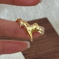 S925 sterling silver golden horse pendant necklace with sparkling cubic zirconia stones - 925 Silver / Gold
