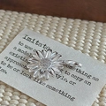 S925 sterling silver daisy pendant with sparkling cubic zirconia on white card - Daisy Shape Pendant (DZ199) / 925 Silver