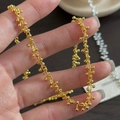 Minimalist S925 sterling silver beaded branch necklace with elegant gold finish details - 925 Silver / Gold (XLV160)