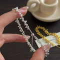 Bracciale di perline in argento sterling S925 con chiusura a cursore regolabile - Argento