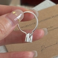 Elegant S925 sterling silver ring featuring a delicate miniature padlock charm pendant - 12# / U-Lock Pendant Style (JZH143)