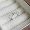 Minimalistischer S925 Sterling Silber Ring mit geometrischem Rechteck für Paare - 18JZ22 (6-12) HK-Größe / Push-Pull-Ring