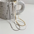 Elegante S925 Sterling Silber flache Schlangenknochen Choker Kette in Gold und Silber - 2.5mm(40+5cm) / Silber