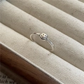 Minimalist S925 sterling silver smile open ring in a premium velvet jewelry box - 14-17 (HK Size) / Silver (19JZ53)