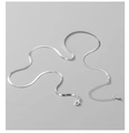 Dettaglio del choker in argento sterling S925 con chiusura a moschettone e catenina - Acciaio 3mm Catena a Serpente Piatta 40+5cm