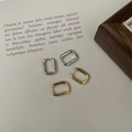 Minimalist S925 sterling silver U-shaped hoop earrings in gold and silver polished finish - Gold