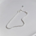 Detailed view of Italian S925 sterling silver snowflake chain with secure spring clasp - 925 Silver / Silver Bracelet