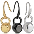 Trois paires de boucles d'oreilles créatives en forme de kettlebell en or et argent - Argenté