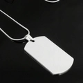 Collana con piastrina militare in acciaio inossidabile argento e catena a serpente - Argento