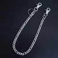50cm punk titanium steel trousers chain with Figaro link design and silver lobster clasps - 50cm / Figaro Chain Style (A款)