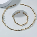 Set collana e bracciale a filo spinato punk in finitura oro vintage per uomo e donna - Set Oro