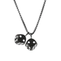 Collana con doppio dado nero e catena box argentata per uno stile street e automobilistico - Nero