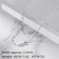 S925 sterling silver heart chain necklace featuring hollow heart-shaped links 2.2mm wide - Heart Chain 40CM