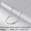Chopin chain necklace in S925 sterling silver with 0.9mm width and polished finish - Chopin Chain 40CM