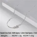 S925 sterling silver bead cross chain 1.22mm width with spring clasp detail - Beaded Cross Chain 40CM