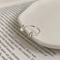 Minimalistischer S925 Sterlingsilber Ring mit flüssigem Lava-Wassertropfen-Design für Damen - Einstellbar Offen / Flüssiger Wassertropfen-Stil (16JZ42)