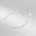 Elegante pulsera de cuentas en plata de ley S925 con cierre de langosta y extensión ajustable - Plateado / 15+3cm