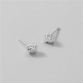 Boucles d'oreilles minimalistes en argent S925 avec texture de météorite irrégulière - Argent 925 / Style de Texture de Météorite Irrégulière (14ES35)
